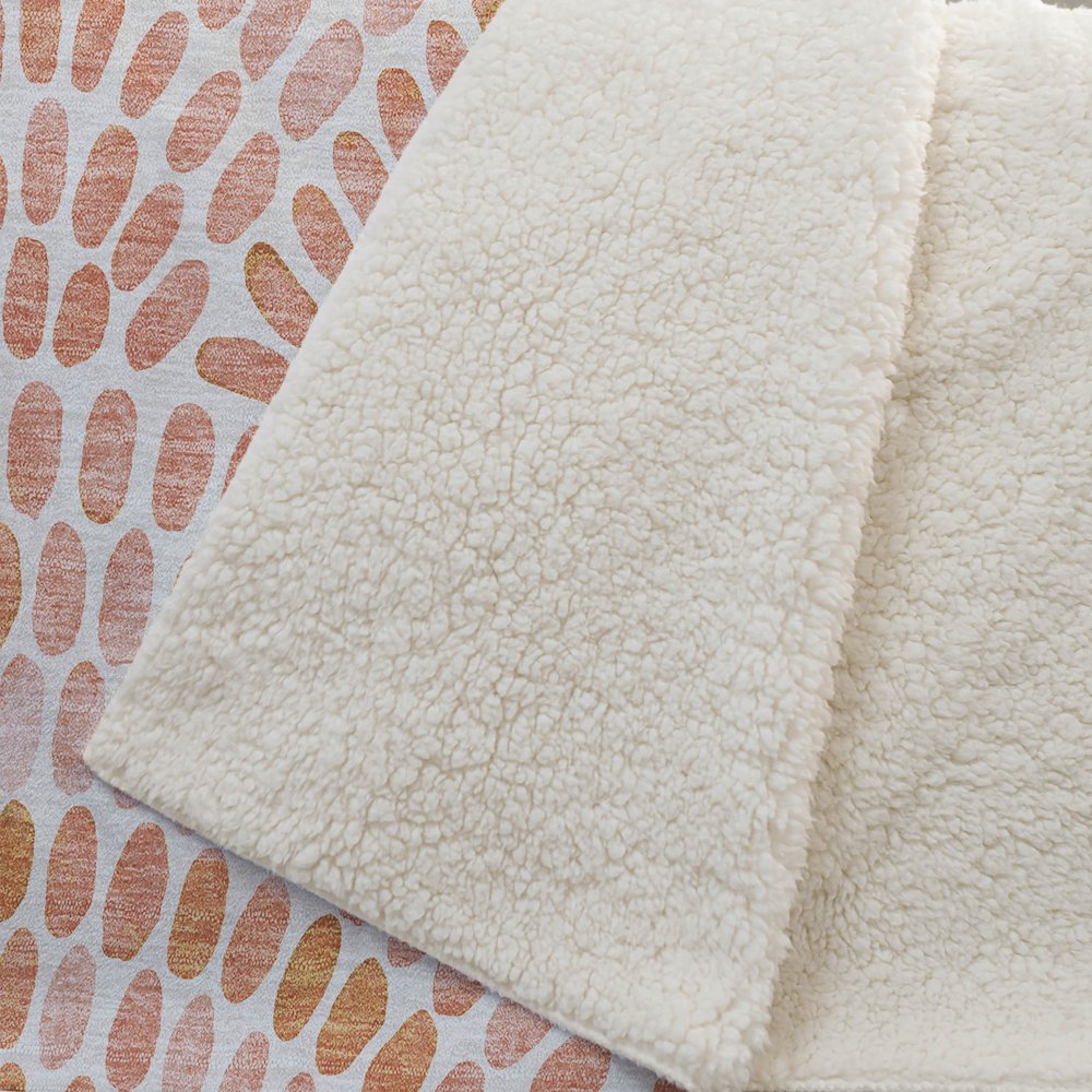 Premium Machine Washable ASB186 Peach 50" x 70" Sherpa Throw Blanket. Picture 2