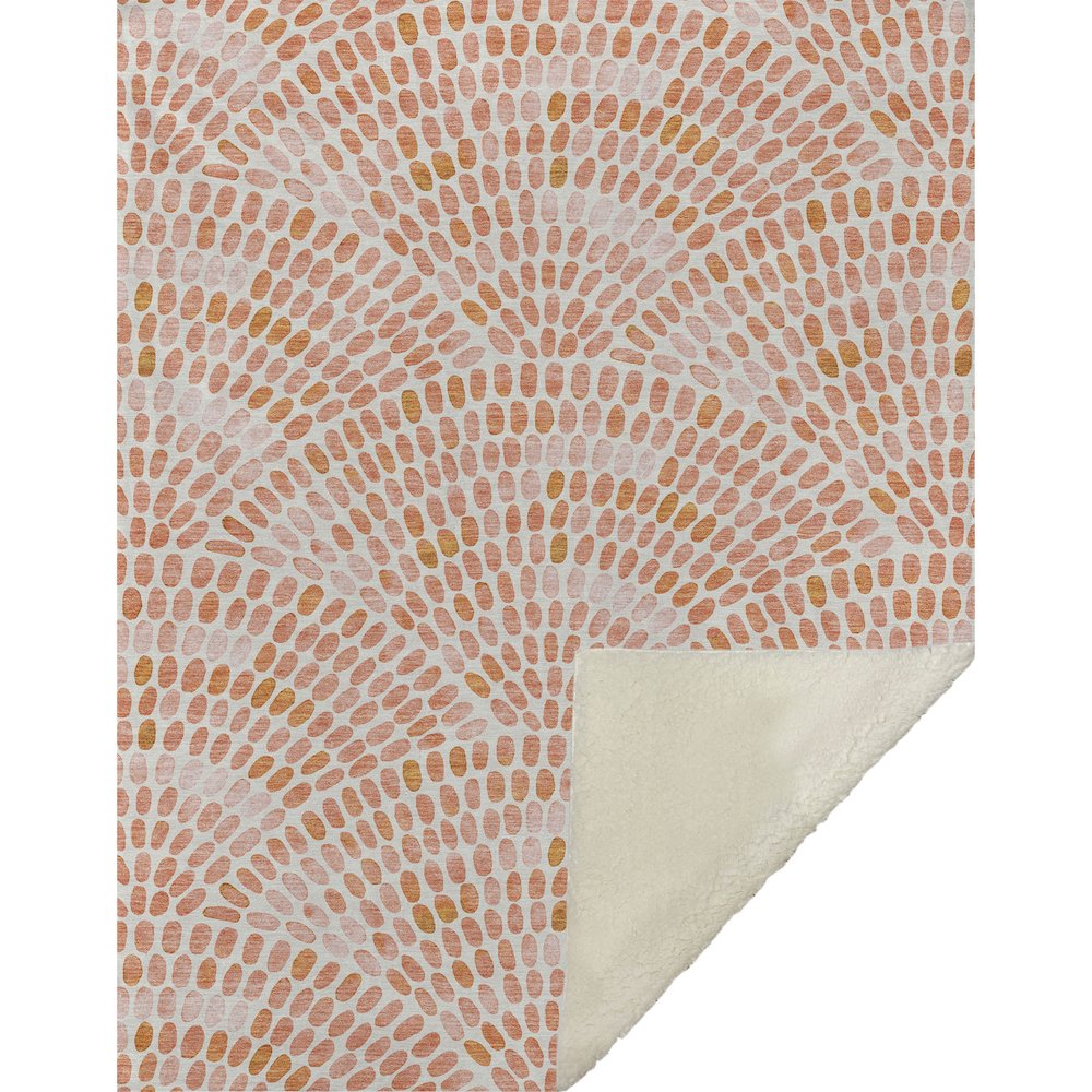 Premium Machine Washable ASB186 Peach 50" x 70" Sherpa Throw Blanket. Picture 1