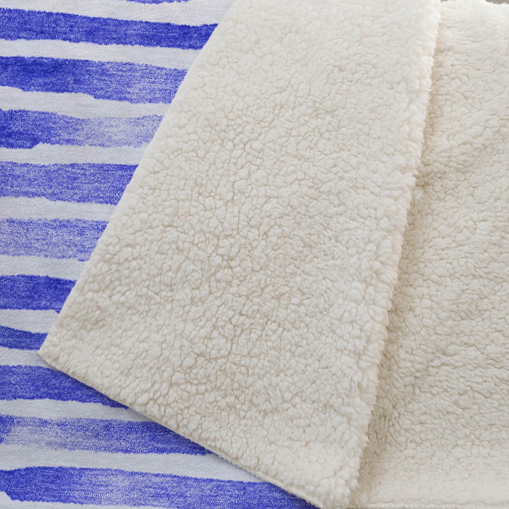 Premium Machine Washable ASB187 Blue 50" x 70" Sherpa Throw Blanket. Picture 2