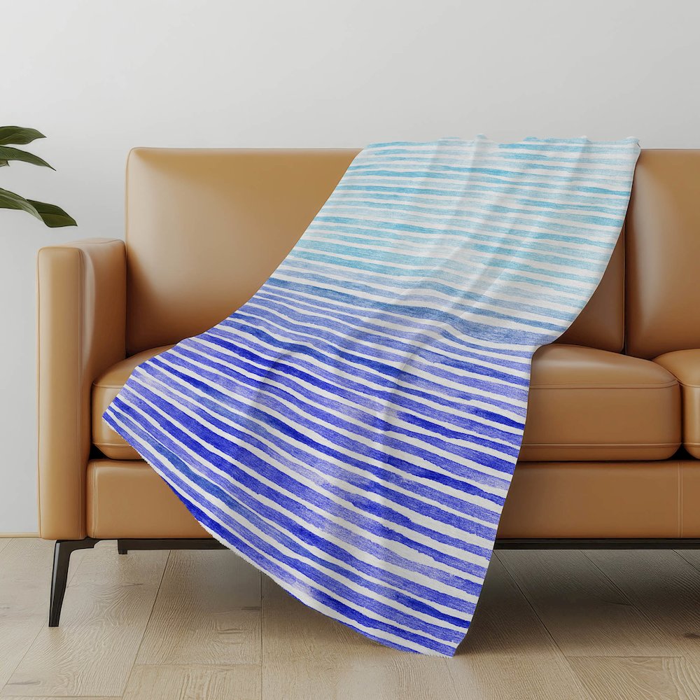 Premium Machine Washable ASB187 Blue 50" x 70" Sherpa Throw Blanket. Picture 4