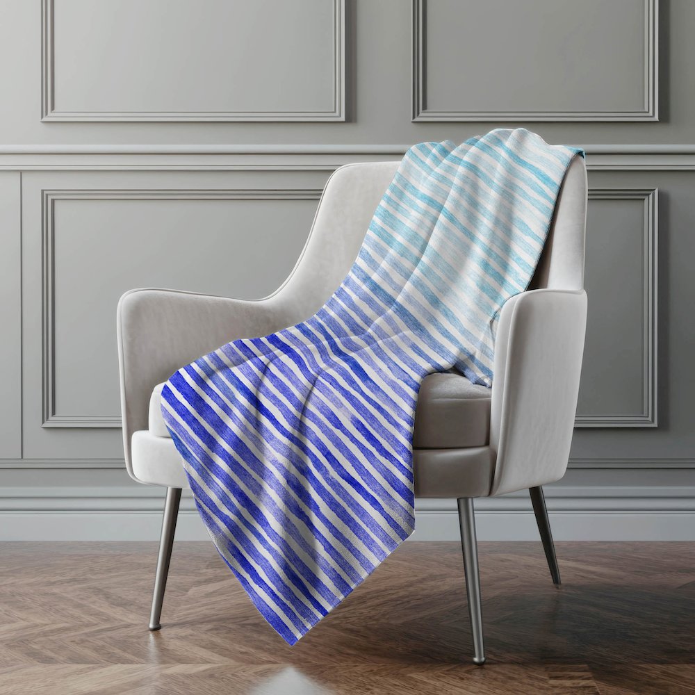 Premium Machine Washable ASB187 Blue 50" x 70" Sherpa Throw Blanket. Picture 5