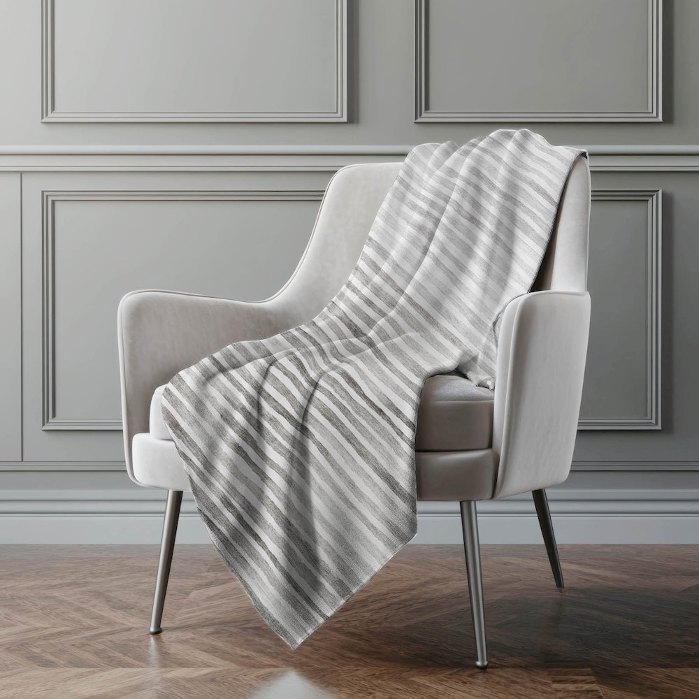 Premium Machine Washable ASB187 Gray 50" x 70" Sherpa Throw Blanket. Picture 5