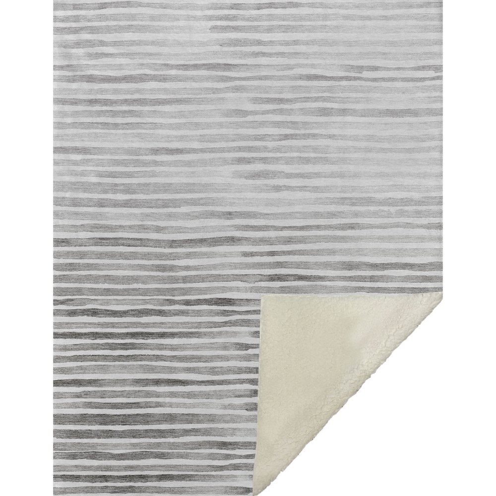 Premium Machine Washable ASB187 Gray 50" x 70" Sherpa Throw Blanket. Picture 1