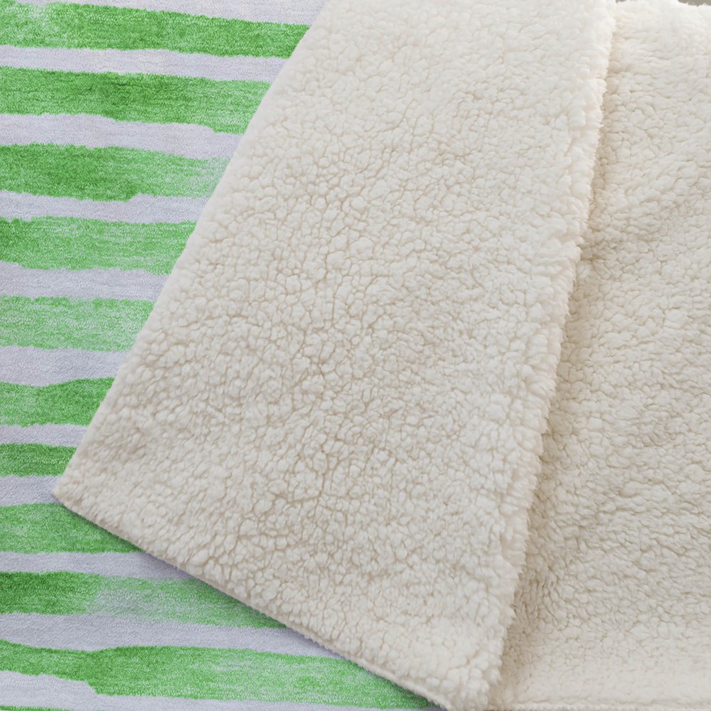 Premium Machine Washable ASB187 Green 50" x 70" Sherpa Throw Blanket. Picture 2