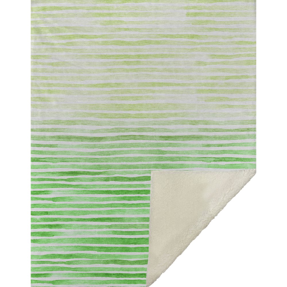 Premium Machine Washable ASB187 Green 50" x 70" Sherpa Throw Blanket. Picture 1