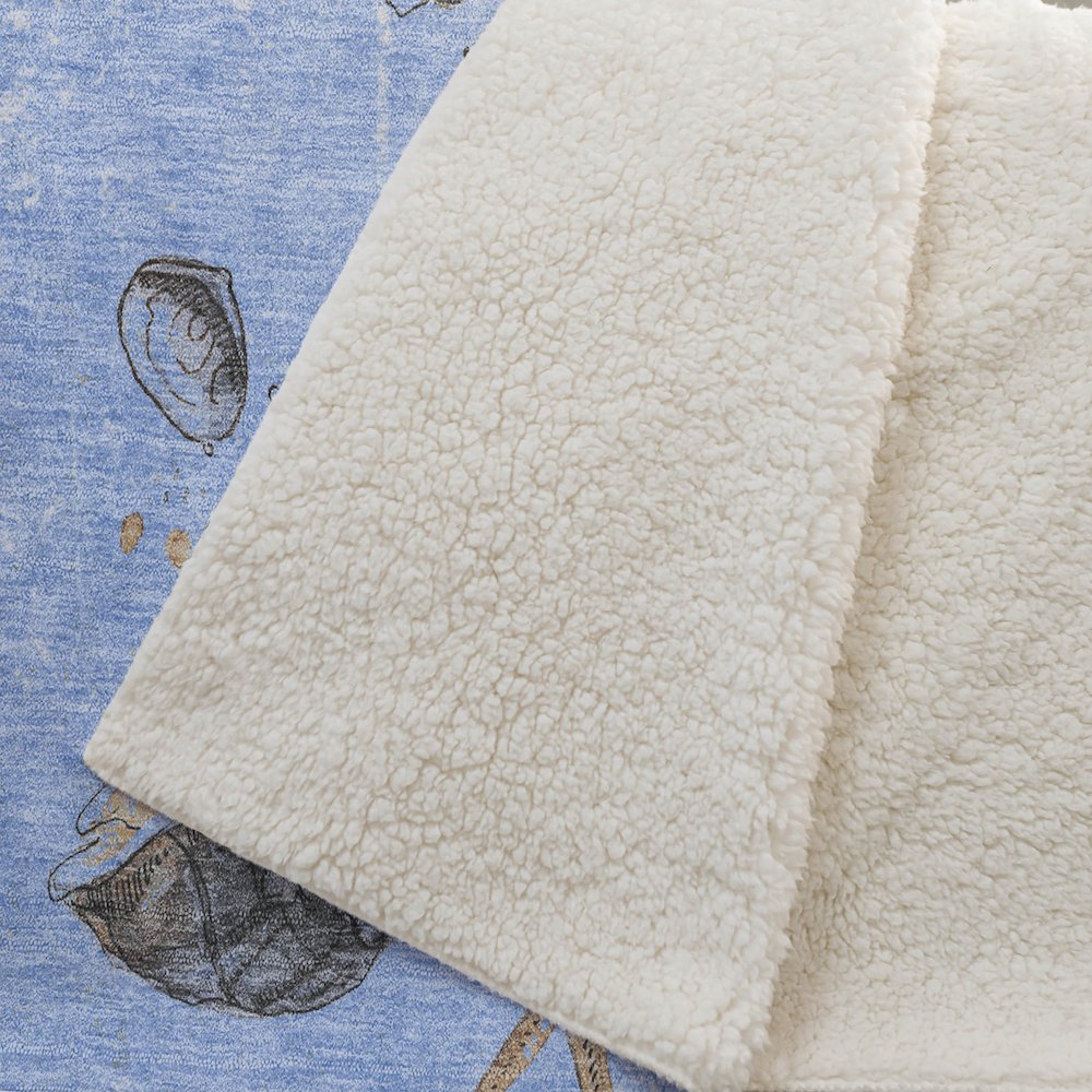 Premium Machine Washable ASB188 Blue 50" x 70" Sherpa Throw Blanket. Picture 2