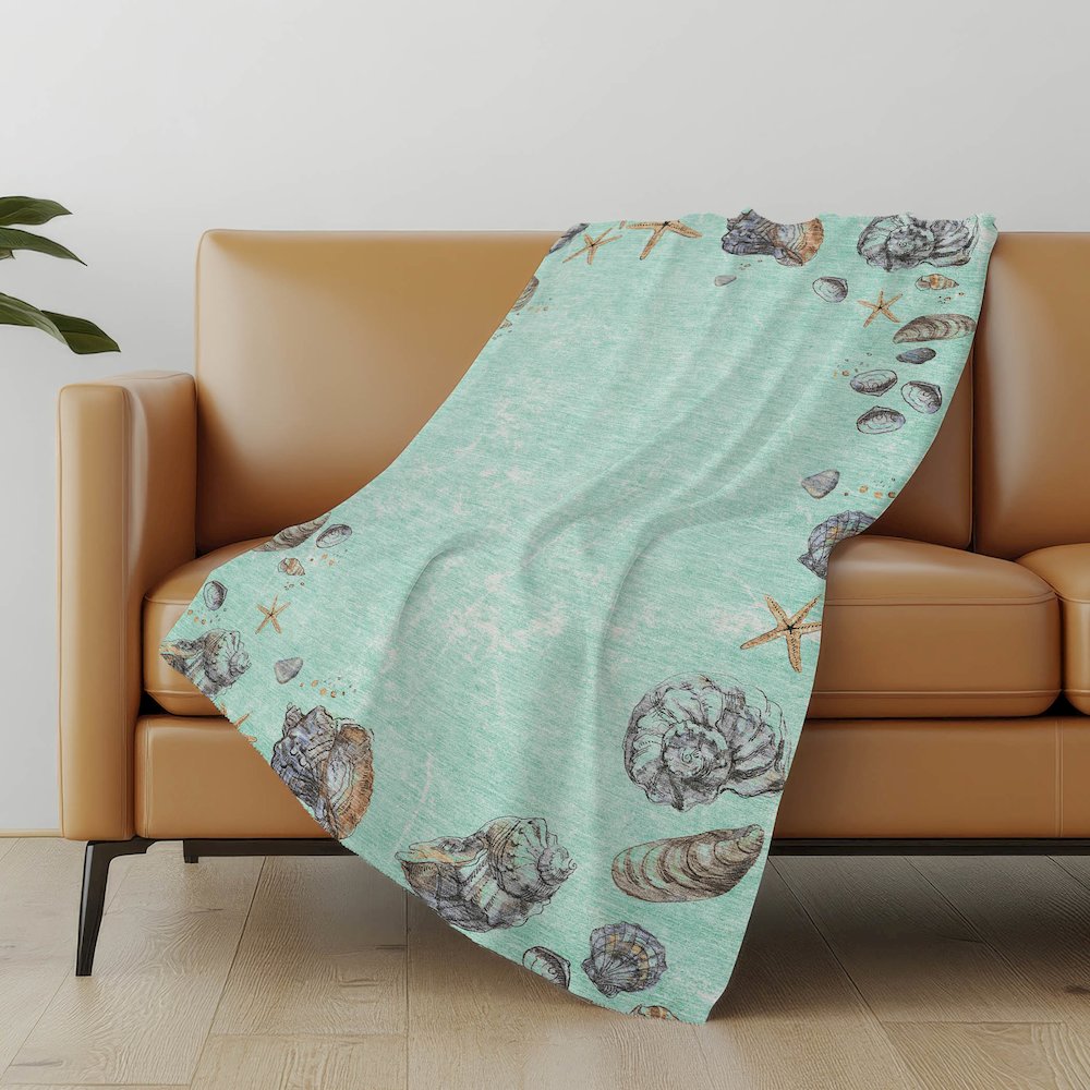 Premium Machine Washable ASB188 Green 50" x 70" Sherpa Throw Blanket. Picture 4