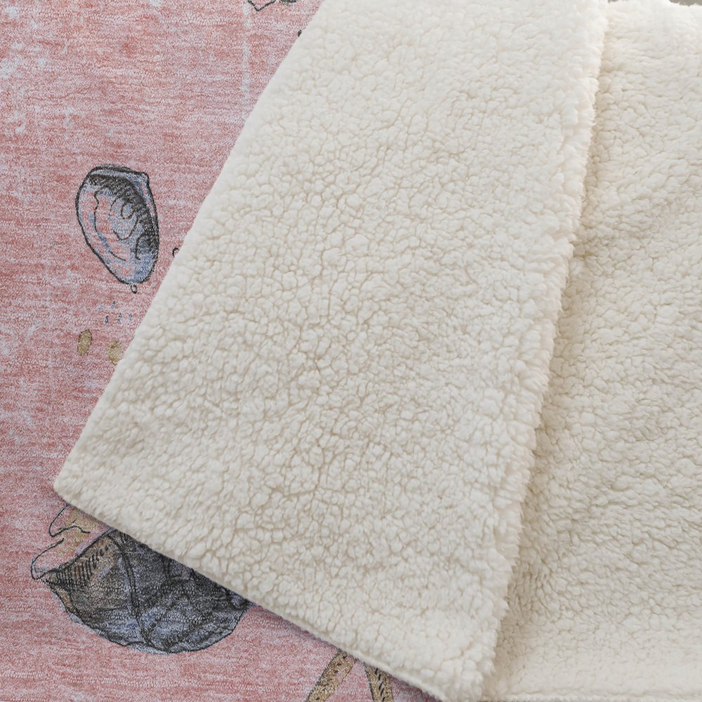 Premium Machine Washable ASB188 Peach 50" x 70" Sherpa Throw Blanket. Picture 2