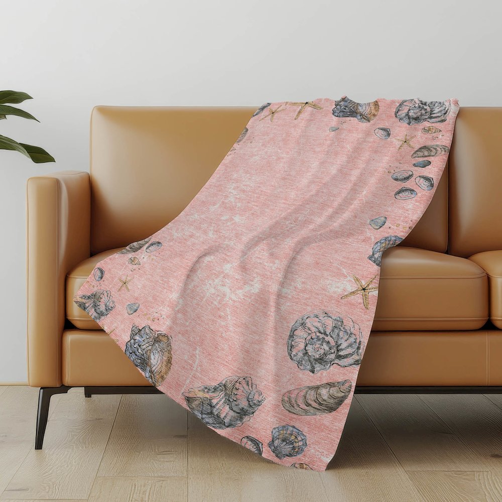 Premium Machine Washable ASB188 Peach 50" x 70" Sherpa Throw Blanket. Picture 4