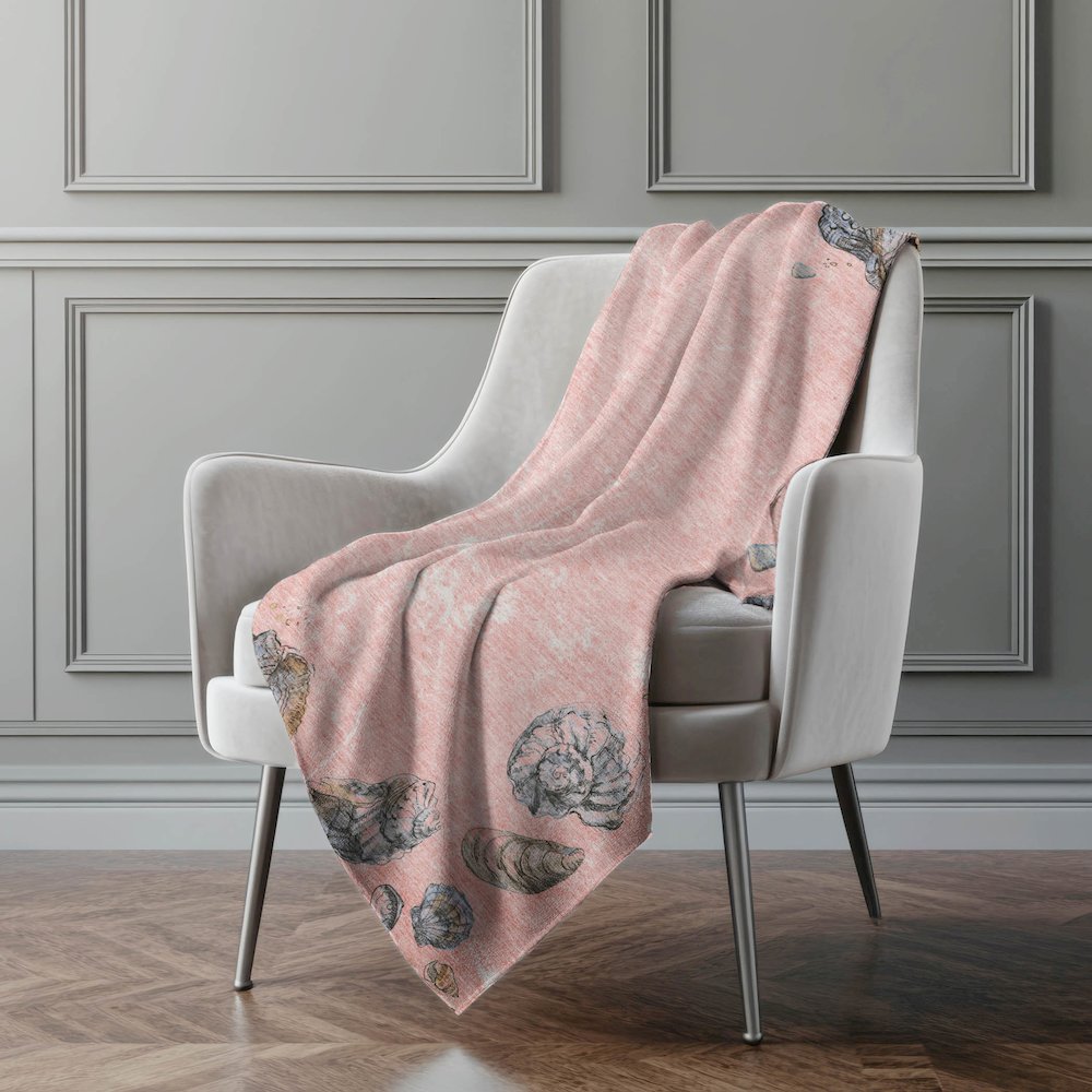 Premium Machine Washable ASB188 Peach 50" x 70" Sherpa Throw Blanket. Picture 5