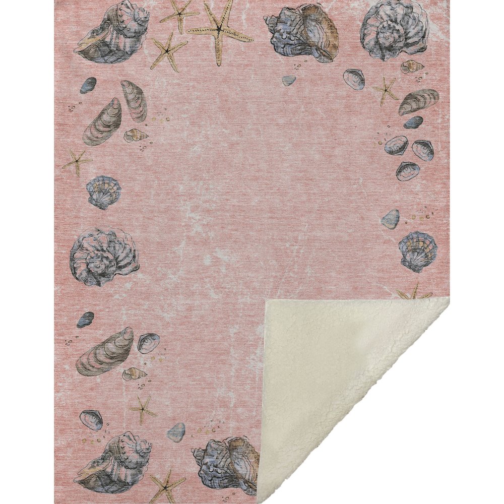 Premium Machine Washable ASB188 Peach 50" x 70" Sherpa Throw Blanket. Picture 1