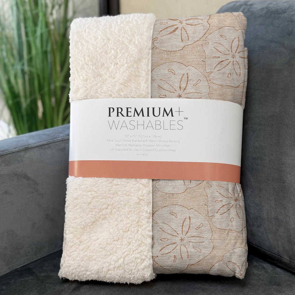 Premium Machine Washable ASB189 Nectarine 50" x 70" Sherpa Throw Blanket. Picture 3