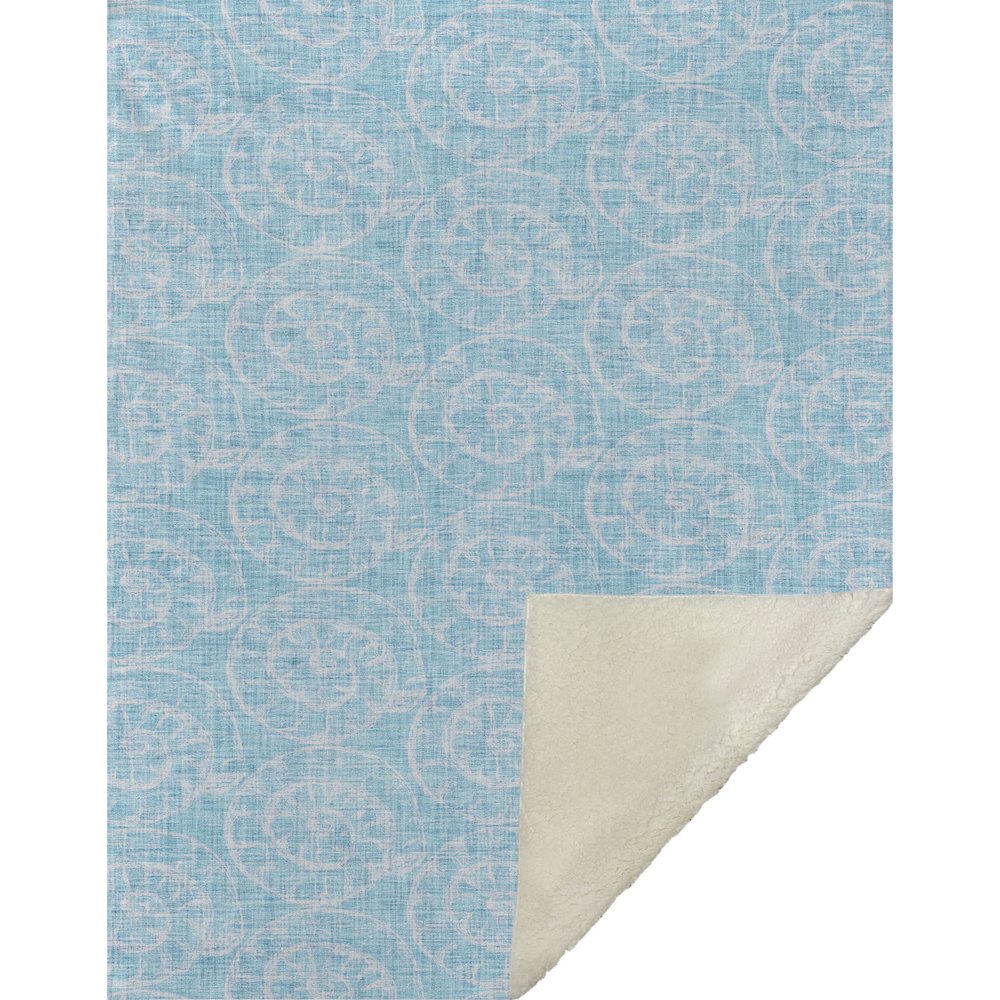Premium Machine Washable ASB190 Aqua 50" x 70" Sherpa Throw Blanket. Picture 1