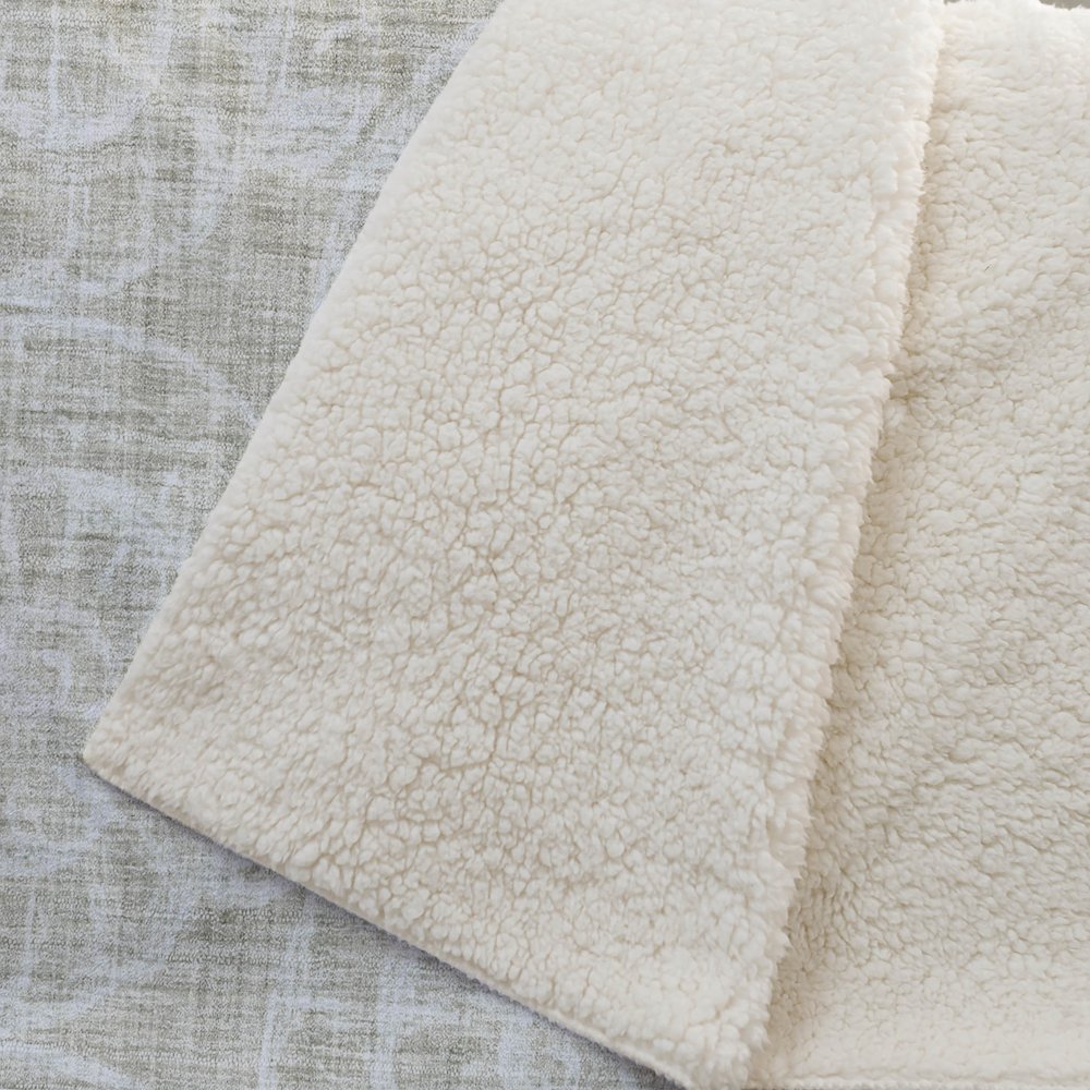 Premium Machine Washable ASB190 Beige 50" x 70" Sherpa Throw Blanket. Picture 2
