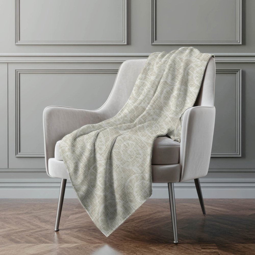 Premium Machine Washable ASB190 Beige 50" x 70" Sherpa Throw Blanket. Picture 5