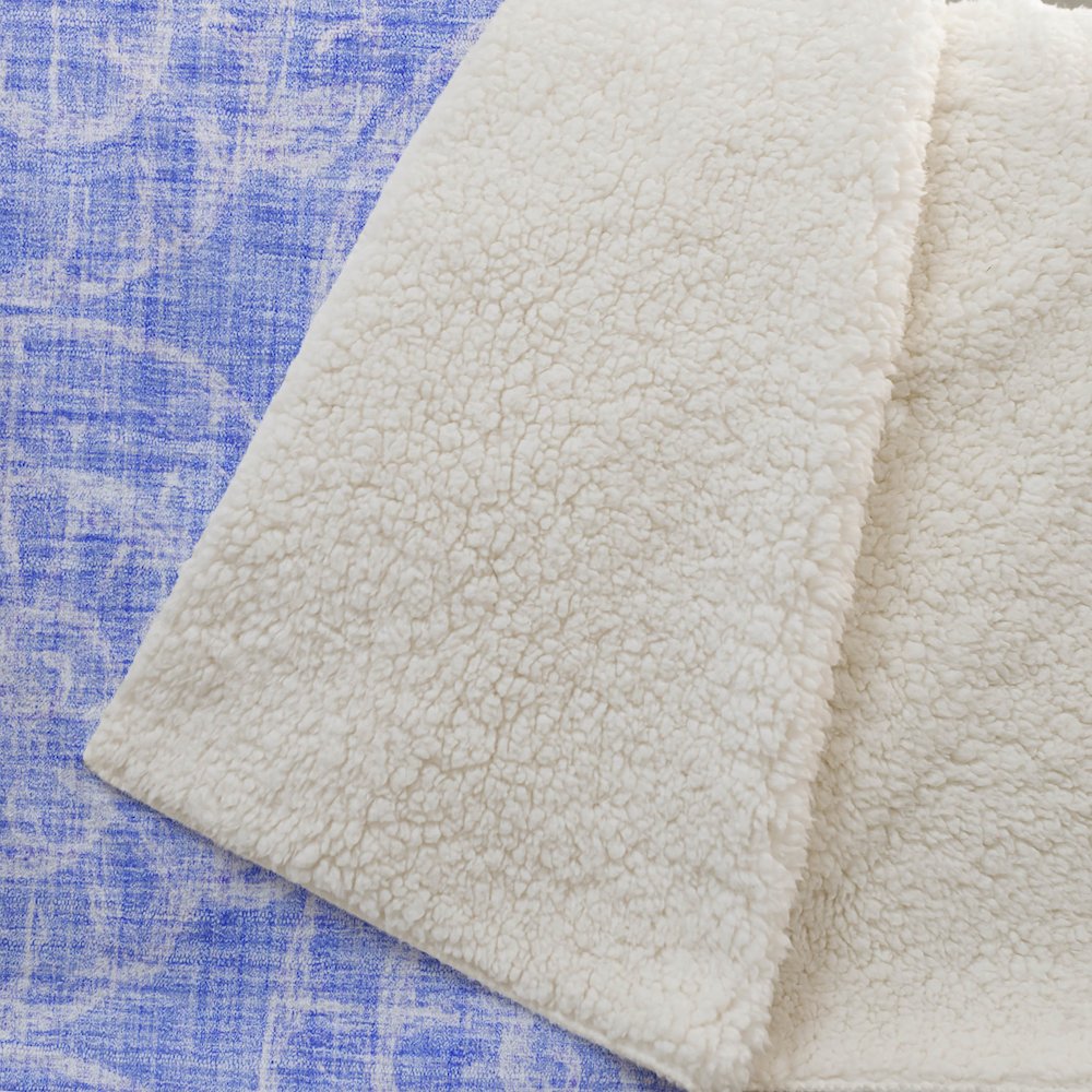 Premium Machine Washable ASB190 Blue 50" x 70" Sherpa Throw Blanket. Picture 2