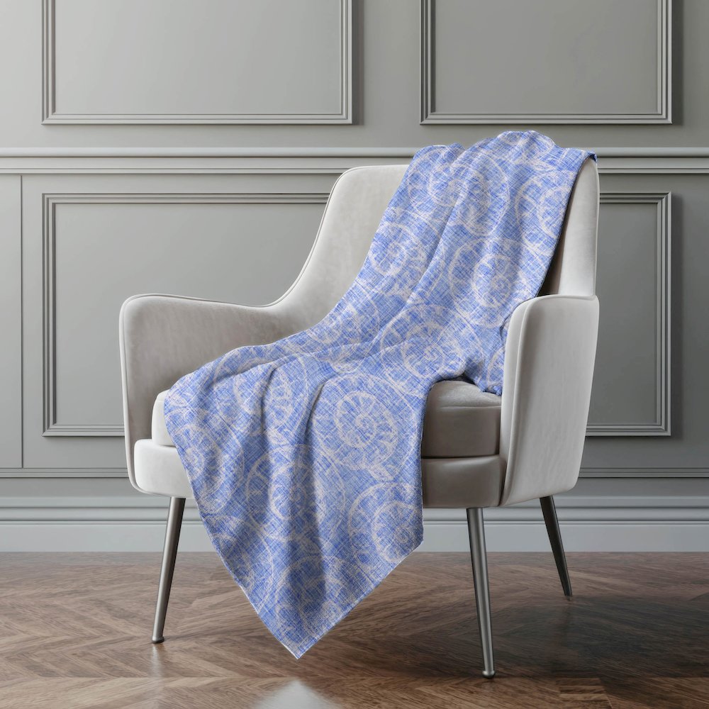 Premium Machine Washable ASB190 Blue 50" x 70" Sherpa Throw Blanket. Picture 5