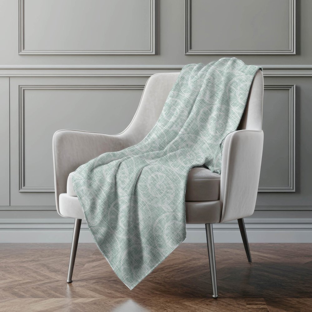 Premium Machine Washable ASB190 Green 50" x 70" Sherpa Throw Blanket. Picture 5