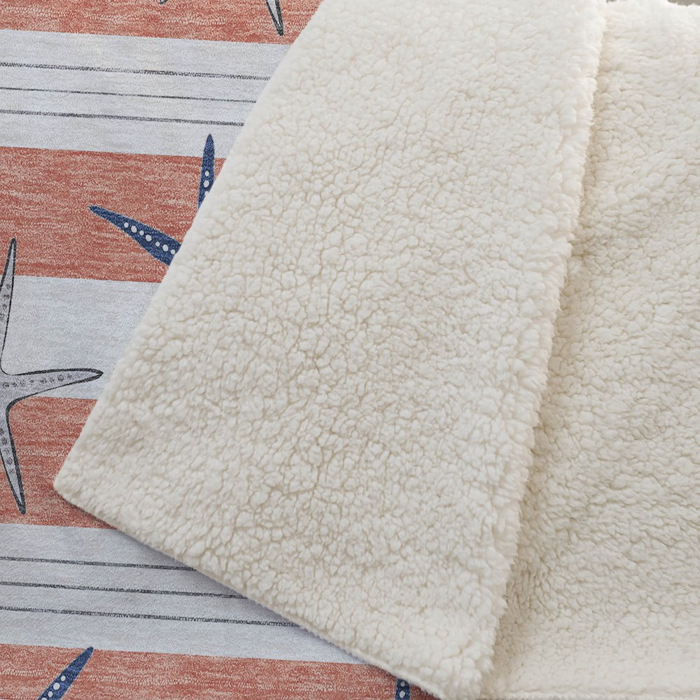 Premium Machine Washable ASB191 Coral 50" x 70" Sherpa Throw Blanket. Picture 2