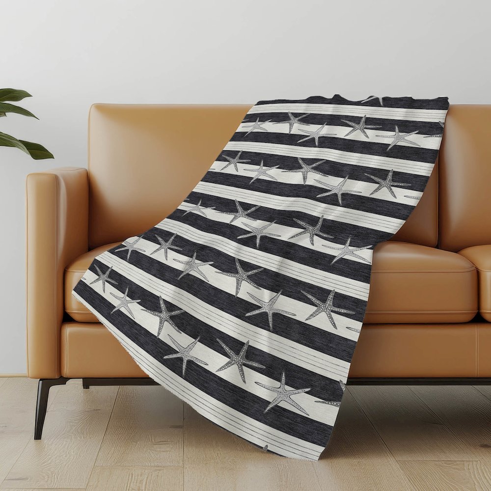 Premium Machine Washable ASB191 Midnight 50" x 70" Sherpa Throw Blanket. Picture 4