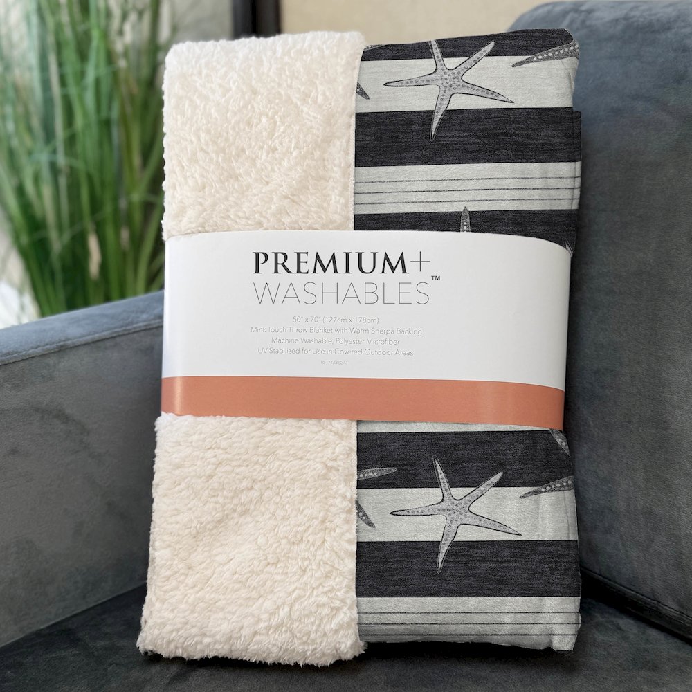 Premium Machine Washable ASB191 Midnight 50" x 70" Sherpa Throw Blanket. Picture 3