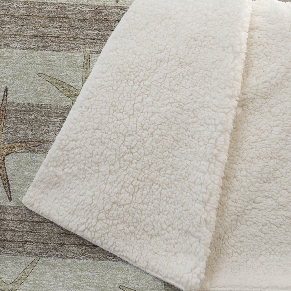 Premium Machine Washable ASB191 Tan 50" x 70" Sherpa Throw Blanket. Picture 2