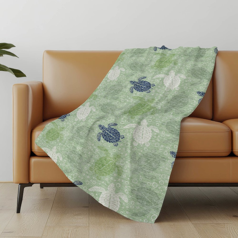Premium Machine Washable ASB192 Green 50" x 70" Sherpa Throw Blanket. Picture 4