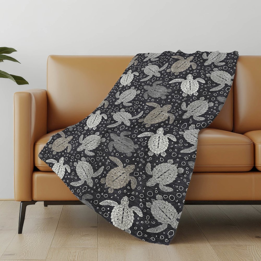 Premium Machine Washable ASB192 Midnight 50" x 70" Sherpa Throw Blanket. Picture 4