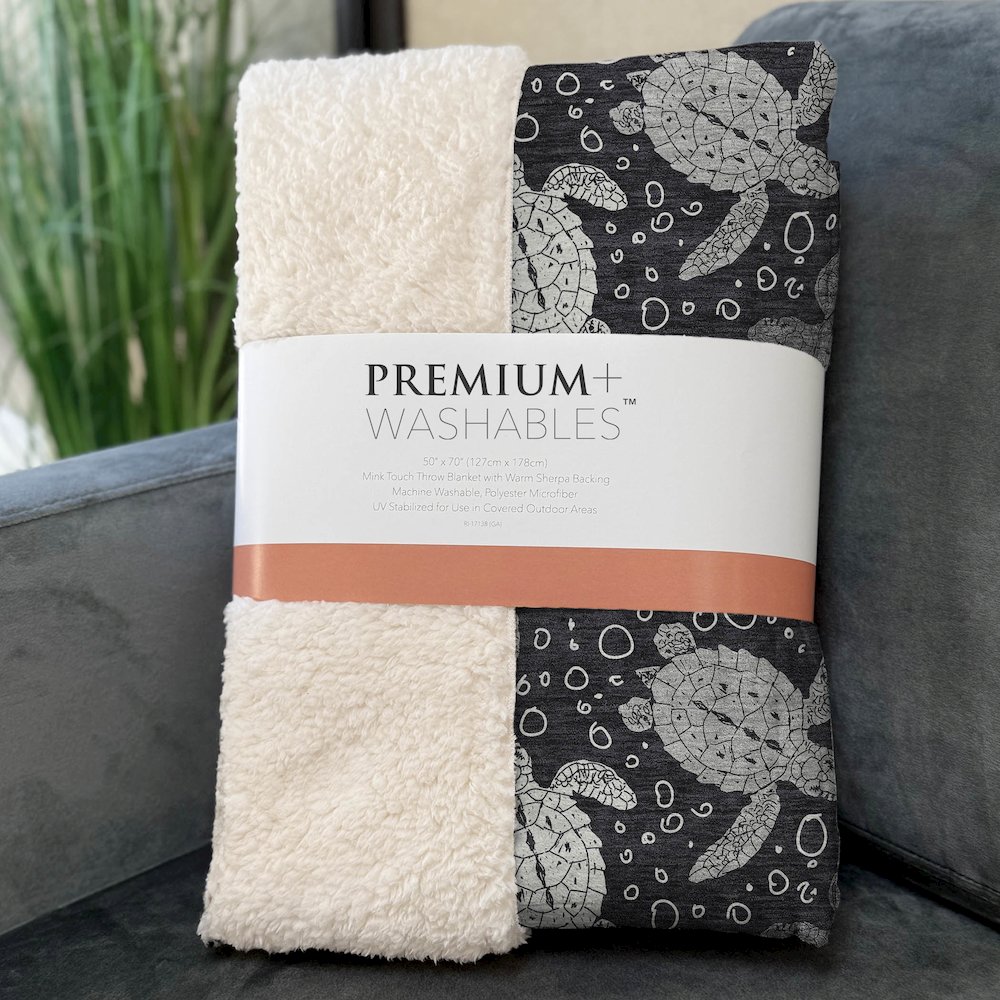 Premium Machine Washable ASB192 Midnight 50" x 70" Sherpa Throw Blanket. Picture 3