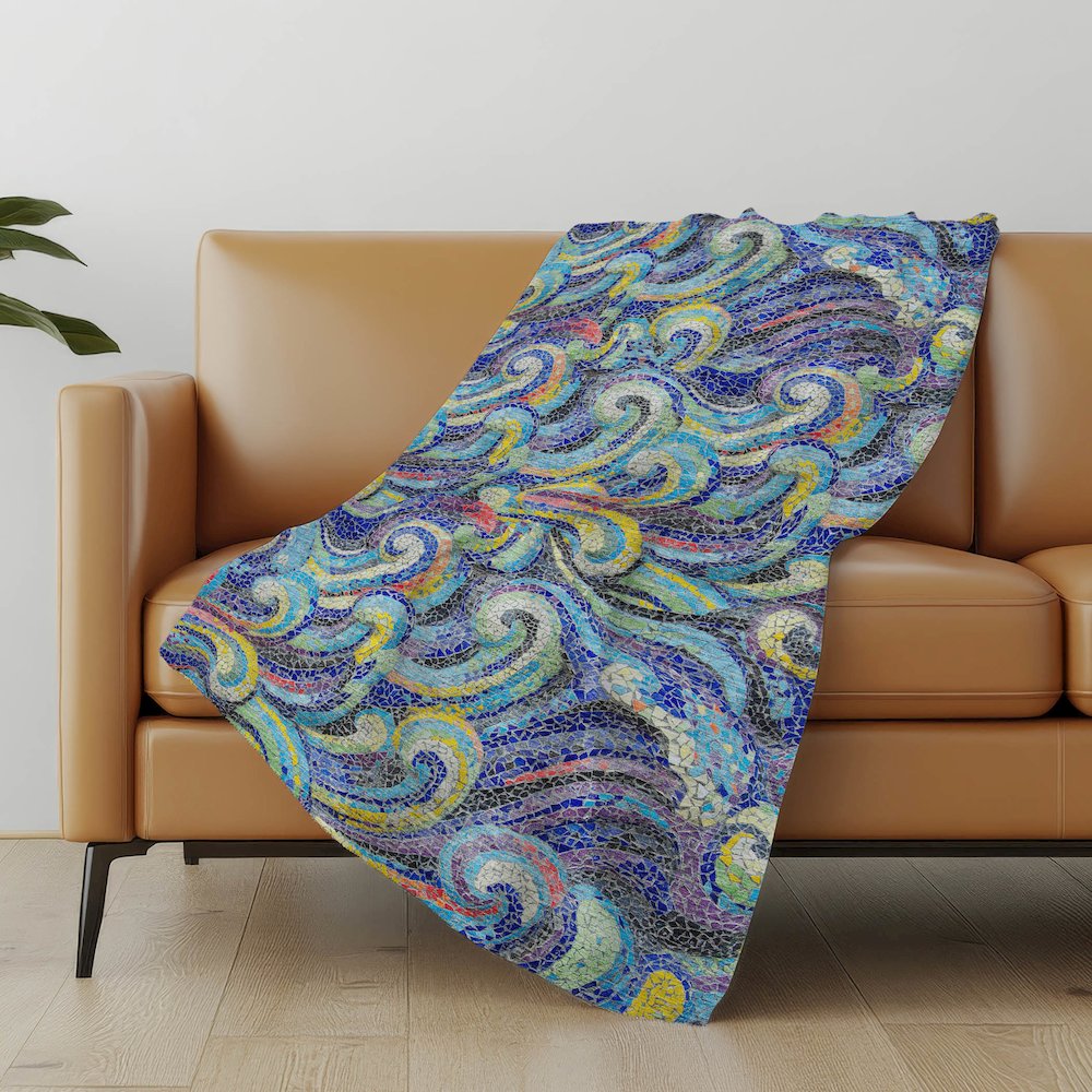 Premium Machine Washable ASB193 Ocean 50" x 70" Sherpa Throw Blanket. Picture 4