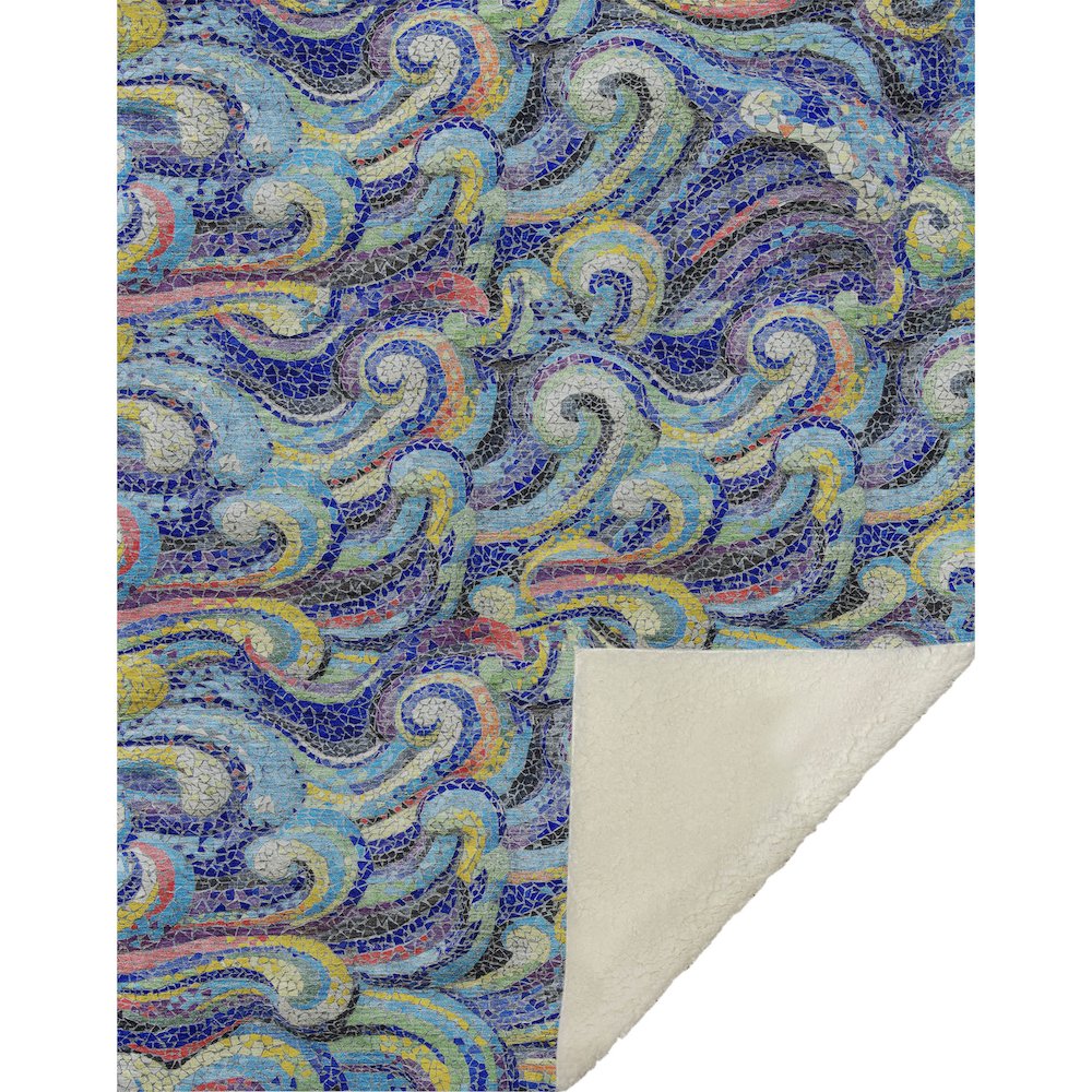 Premium Machine Washable ASB193 Ocean 50" x 70" Sherpa Throw Blanket. Picture 1