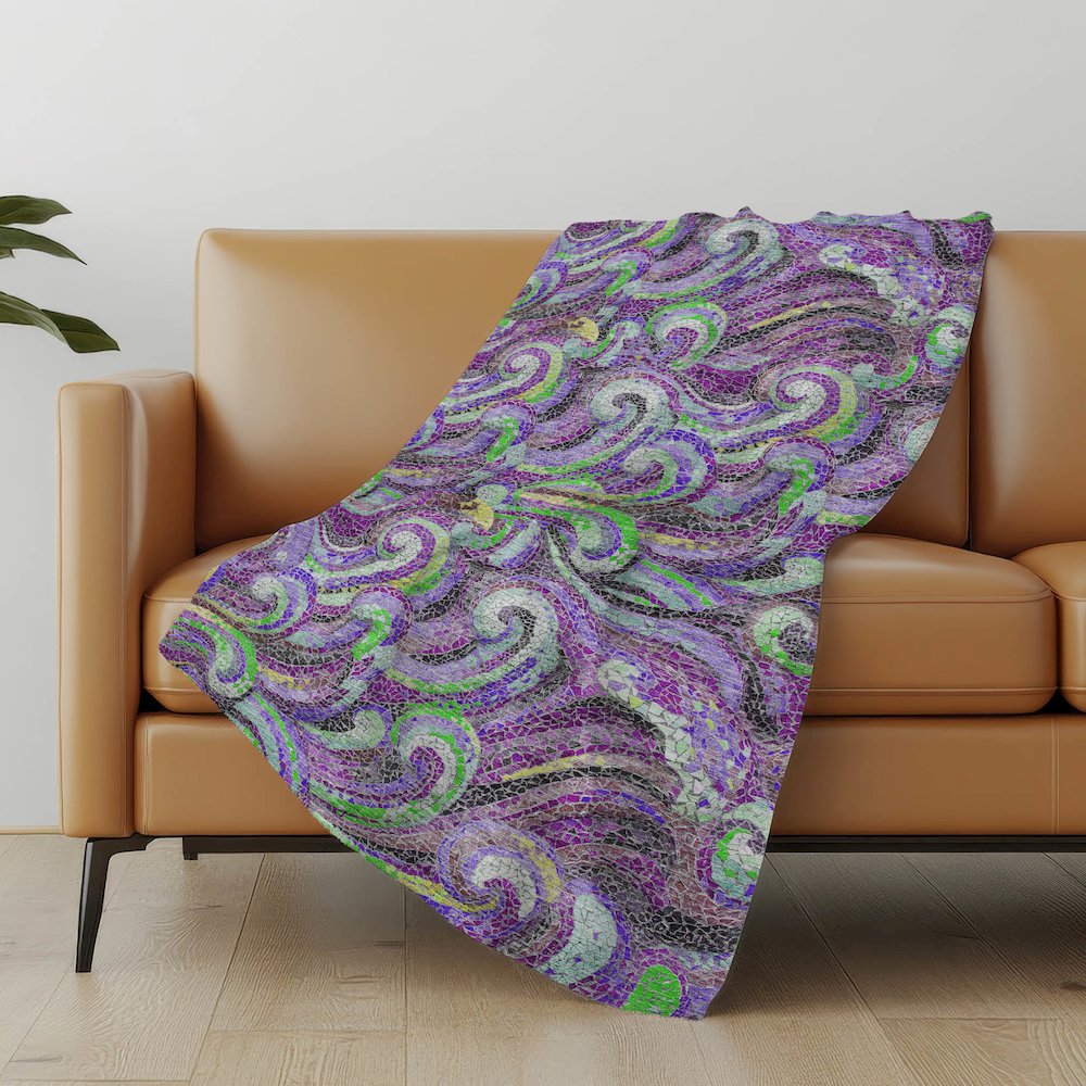 Premium Machine Washable ASB193 Purple 50" x 70" Sherpa Throw Blanket. Picture 4