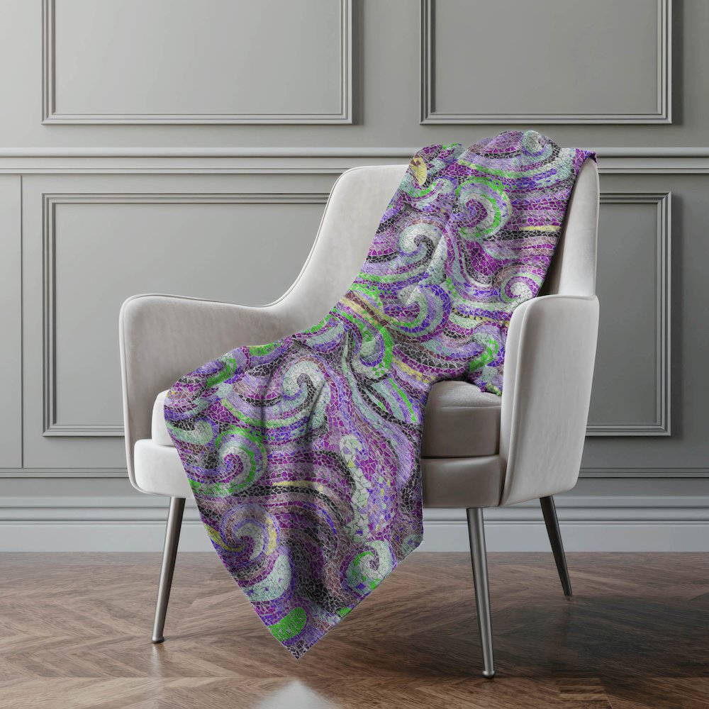Premium Machine Washable ASB193 Purple 50" x 70" Sherpa Throw Blanket. Picture 5