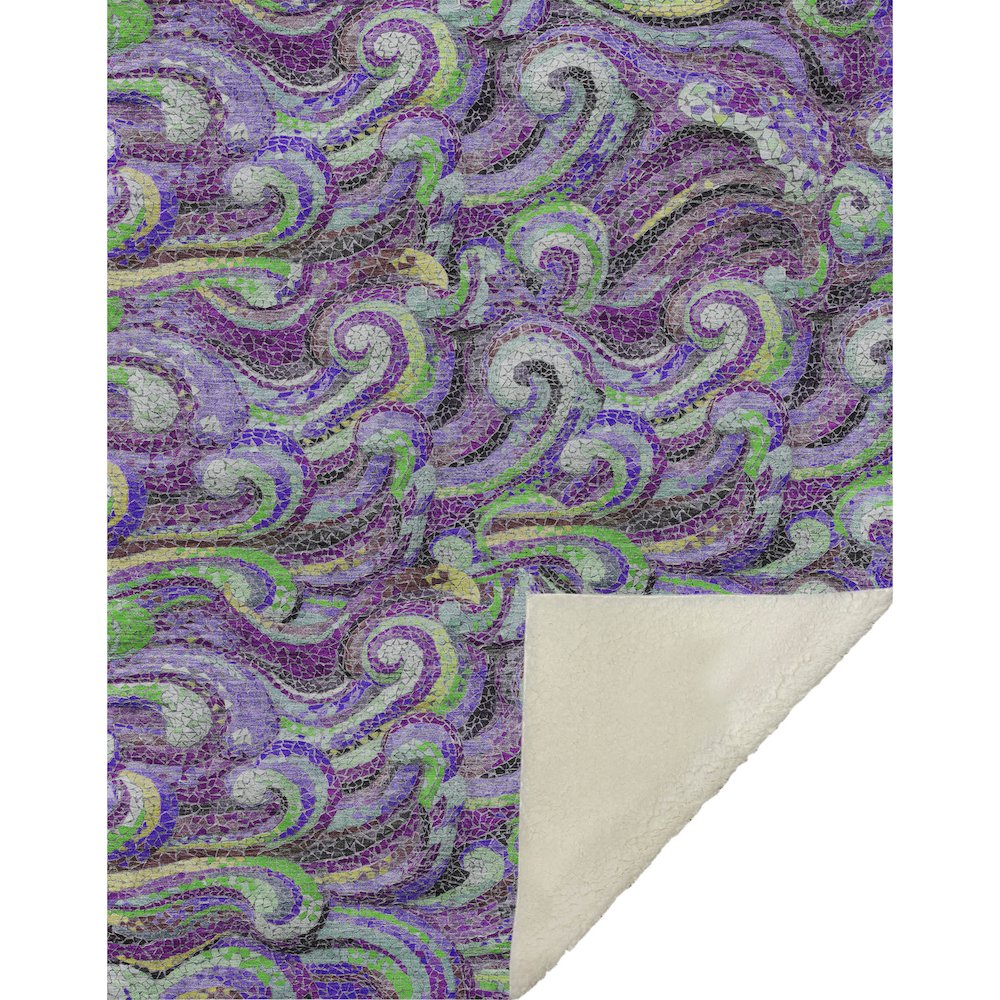 Premium Machine Washable ASB193 Purple 50" x 70" Sherpa Throw Blanket. Picture 1