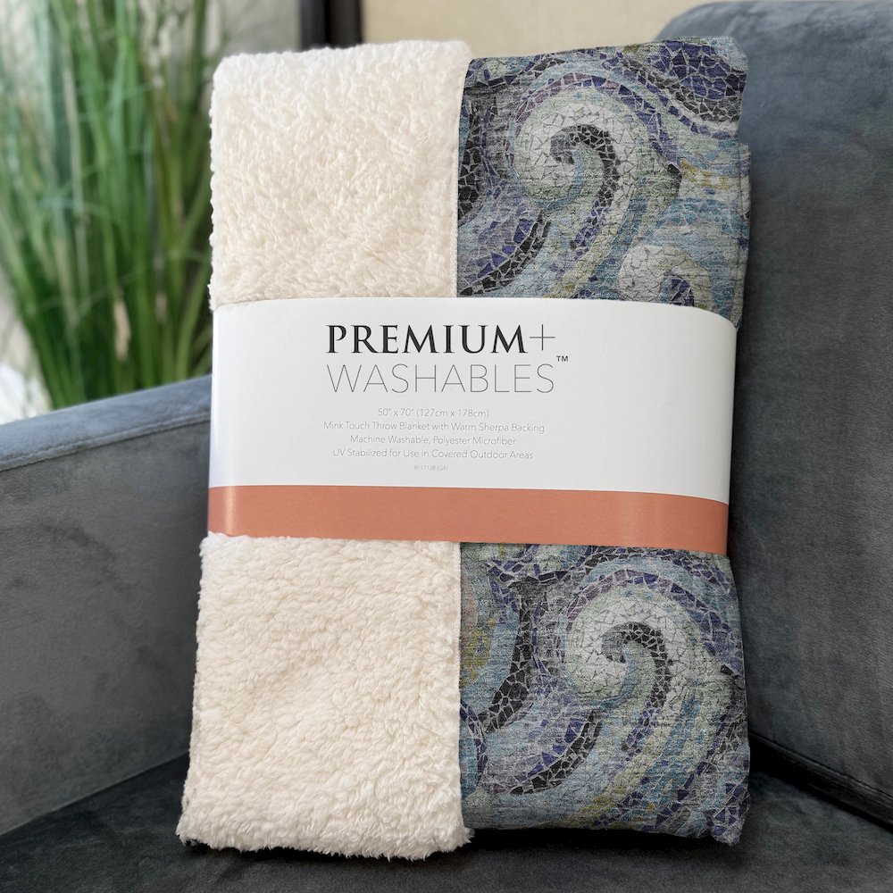 Premium Machine Washable ASB193 Stormy 50" x 70" Sherpa Throw Blanket. Picture 3
