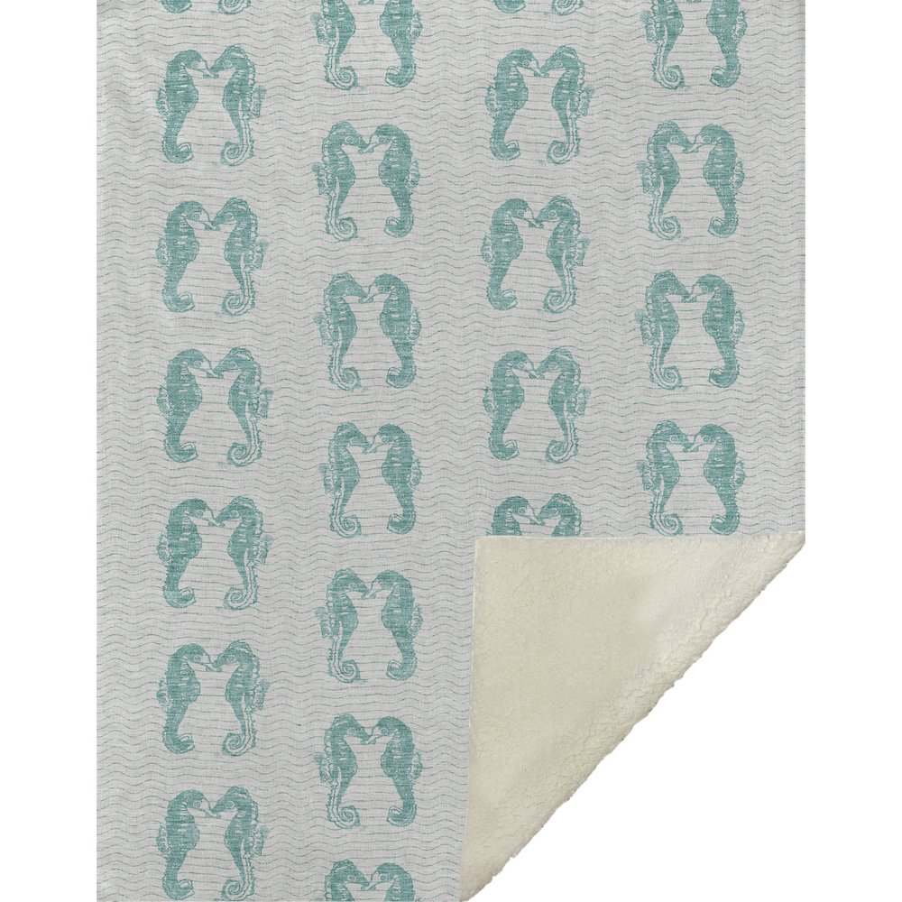 Premium Machine Washable ASB194 Aqua 50" x 70" Sherpa Throw Blanket. Picture 1