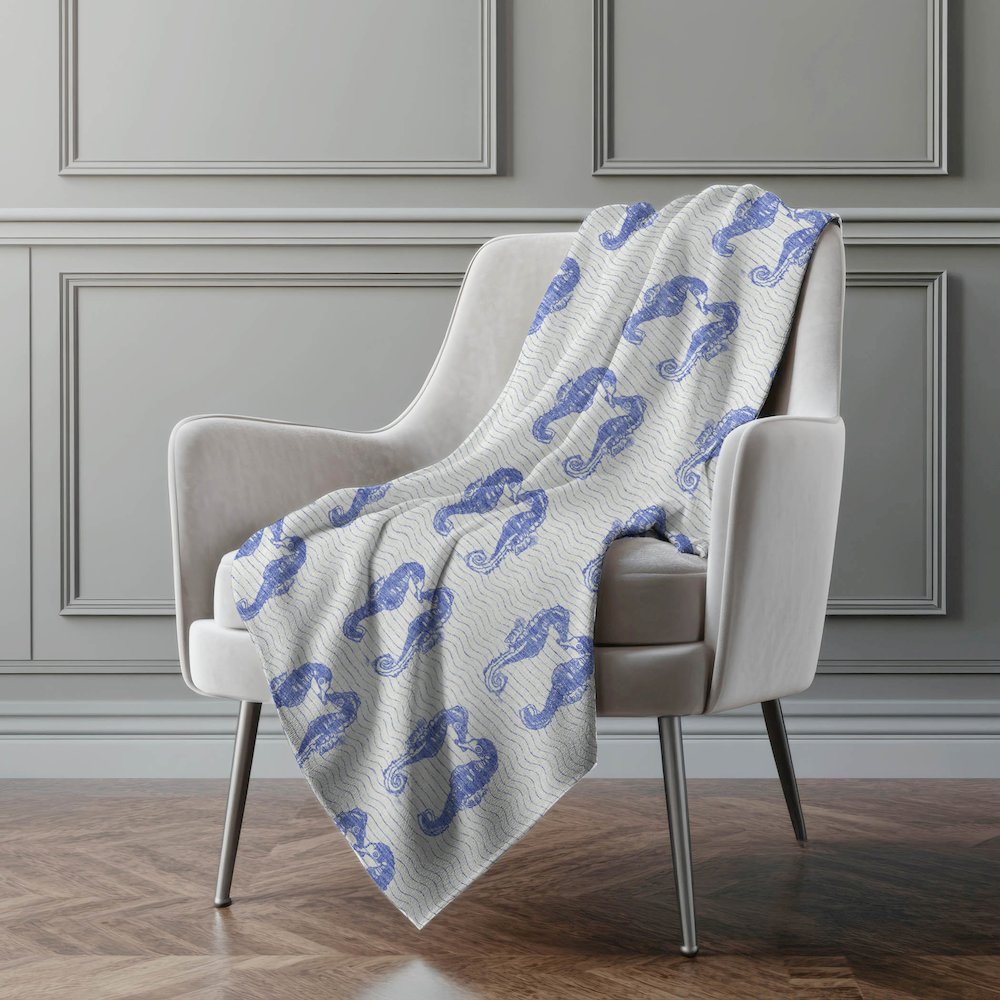 Premium Machine Washable ASB194 Blue 50" x 70" Sherpa Throw Blanket. Picture 5