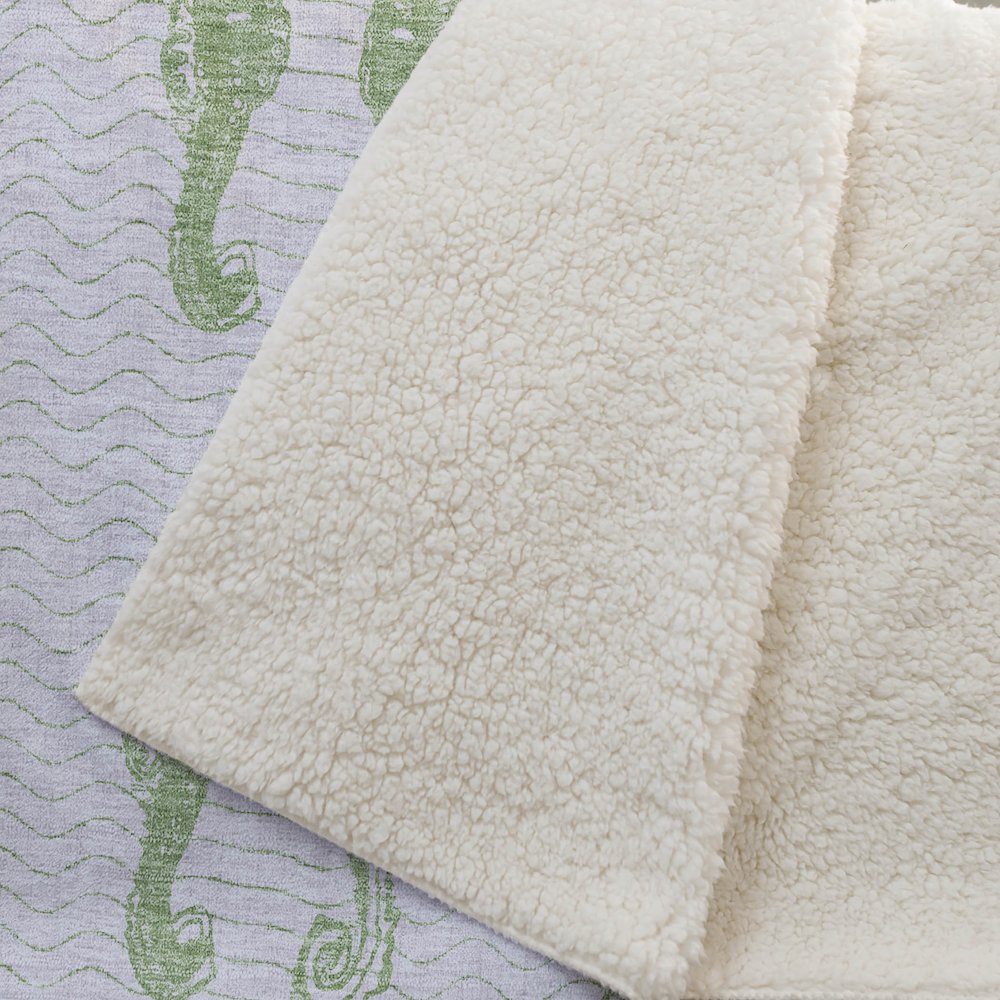 Premium Machine Washable ASB194 Green 50" x 70" Sherpa Throw Blanket. Picture 2