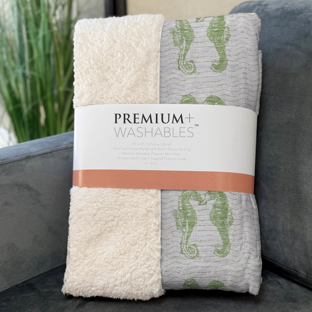 Premium Machine Washable ASB194 Green 50" x 70" Sherpa Throw Blanket. Picture 3