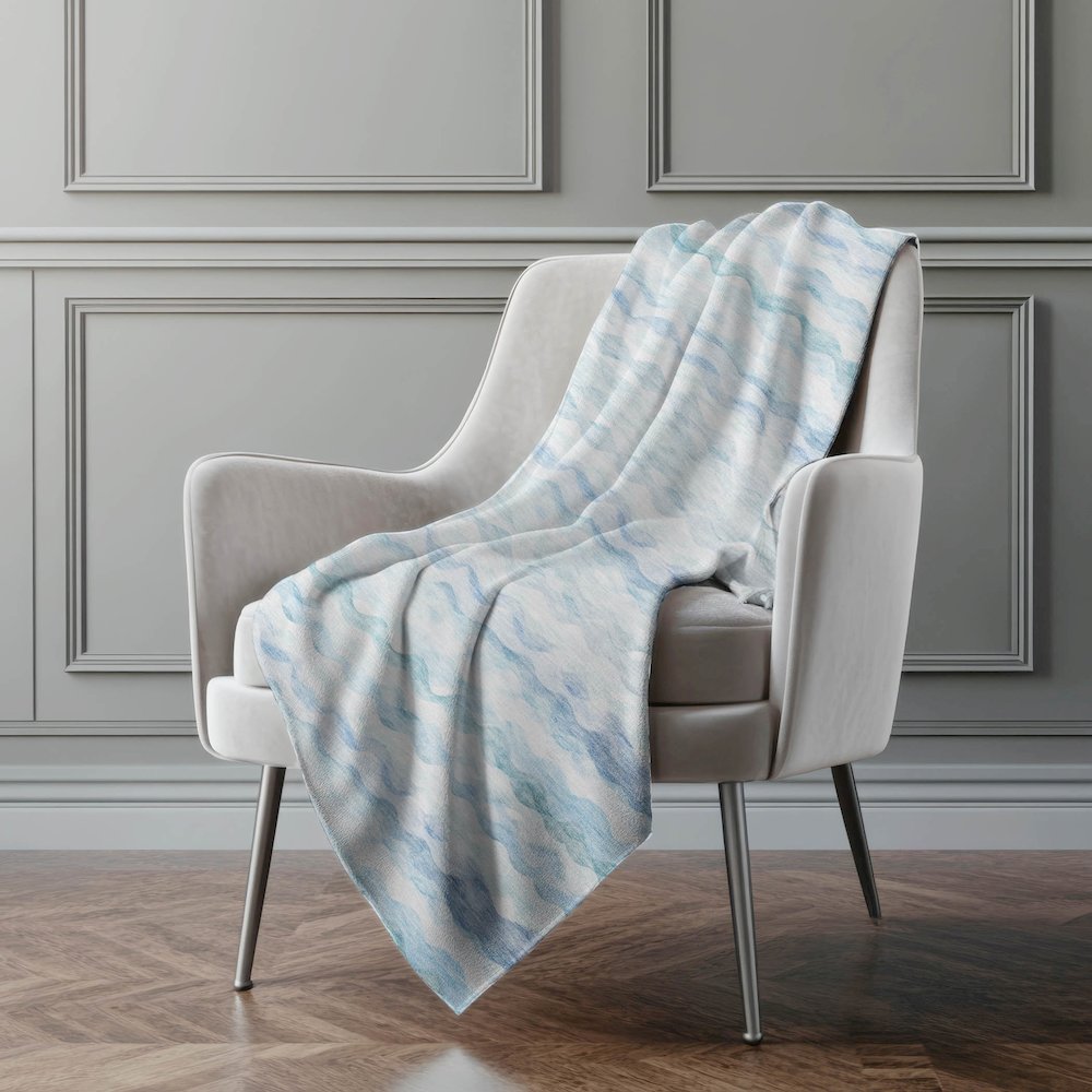 Premium Machine Washable ASB195 Blue 50" x 70" Sherpa Throw Blanket. Picture 5