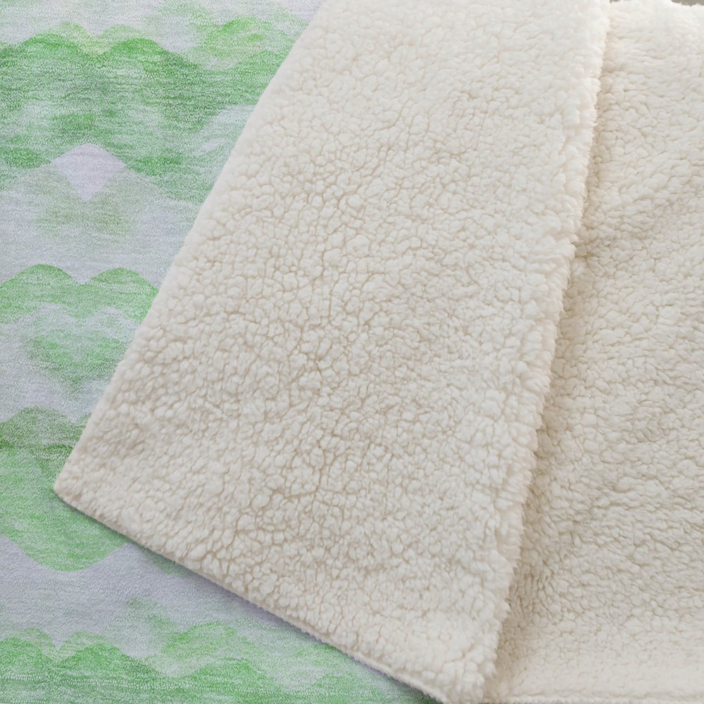 Premium Machine Washable ASB195 Green 50" x 70" Sherpa Throw Blanket. Picture 2