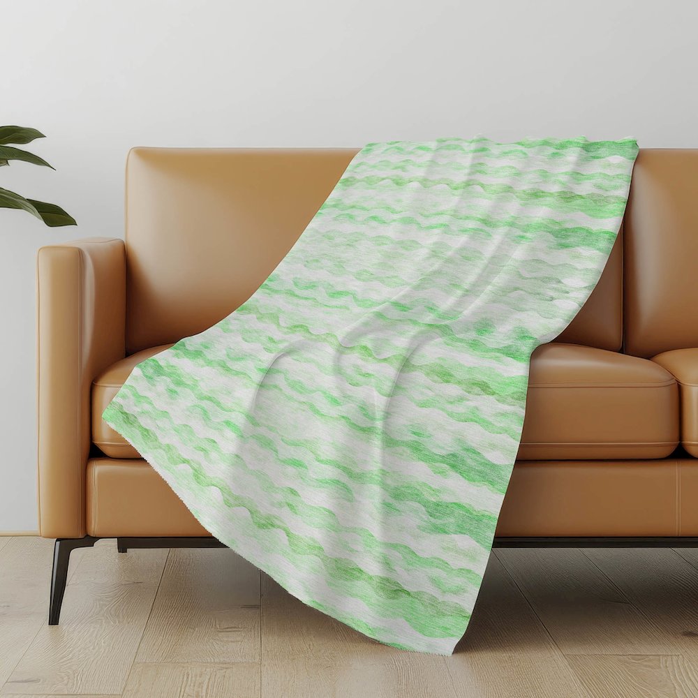 Premium Machine Washable ASB195 Green 50" x 70" Sherpa Throw Blanket. Picture 4