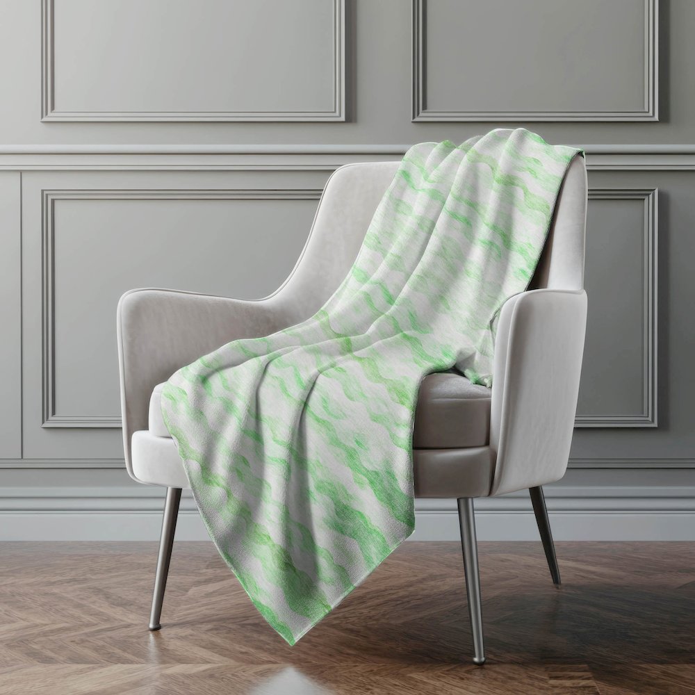 Premium Machine Washable ASB195 Green 50" x 70" Sherpa Throw Blanket. Picture 5