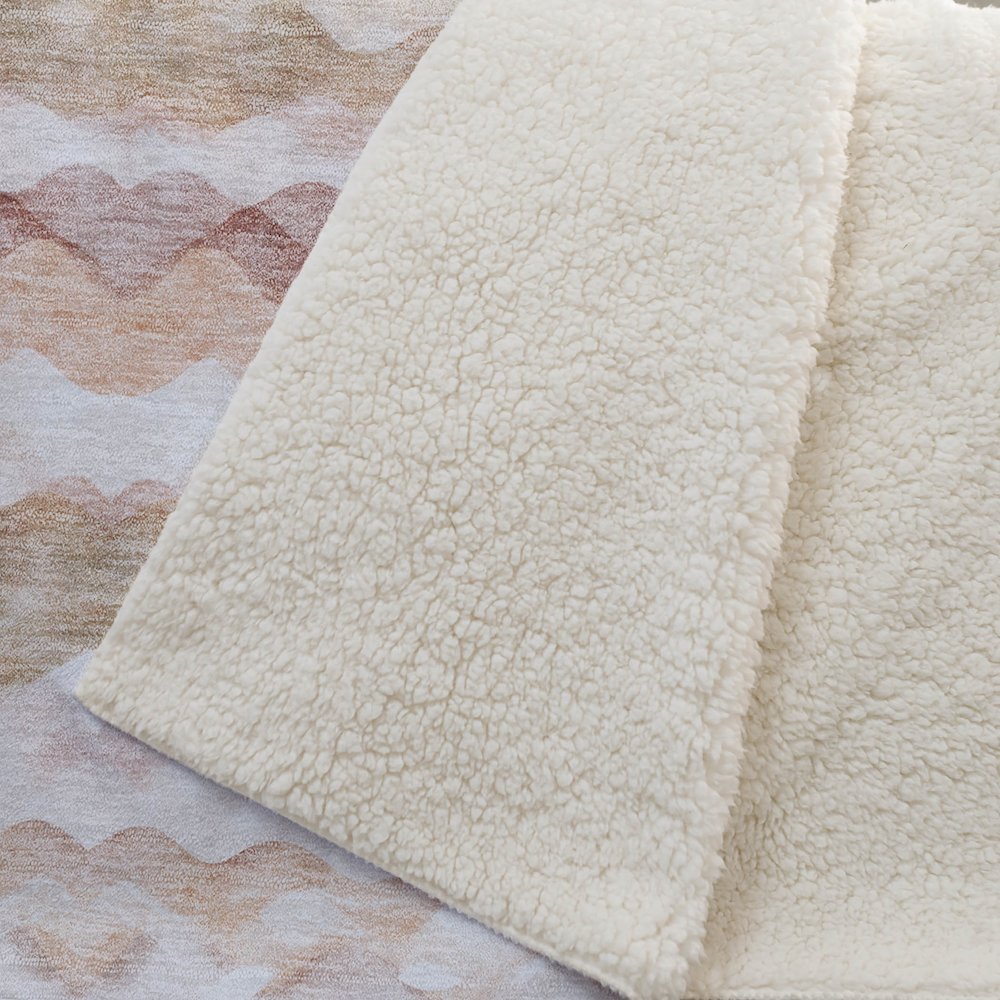 Premium Machine Washable ASB195 Peach 50" x 70" Sherpa Throw Blanket. Picture 2