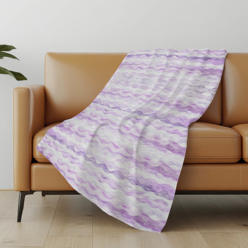 Premium Machine Washable ASB195 Purple 50" x 70" Sherpa Throw Blanket. Picture 4