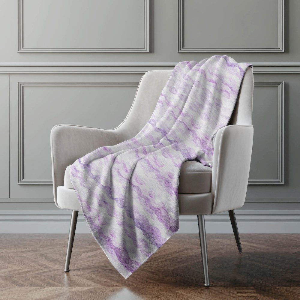 Premium Machine Washable ASB195 Purple 50" x 70" Sherpa Throw Blanket. Picture 5