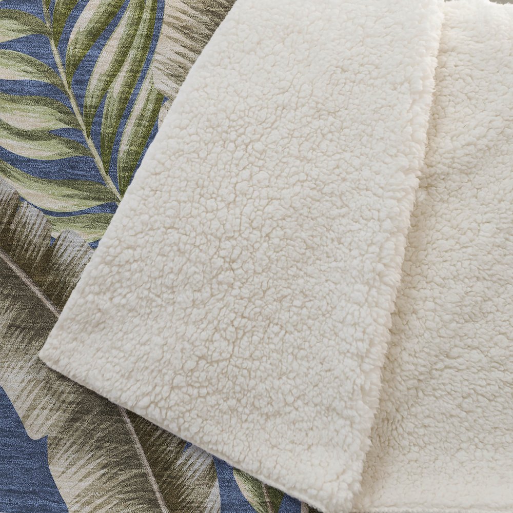 Premium Machine Washable ASB196 Blue 50" x 70" Sherpa Throw Blanket. Picture 2