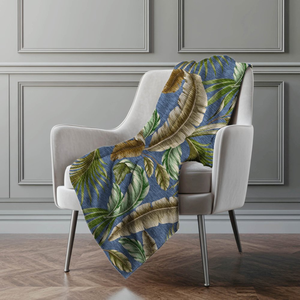 Premium Machine Washable ASB196 Blue 50" x 70" Sherpa Throw Blanket. Picture 5
