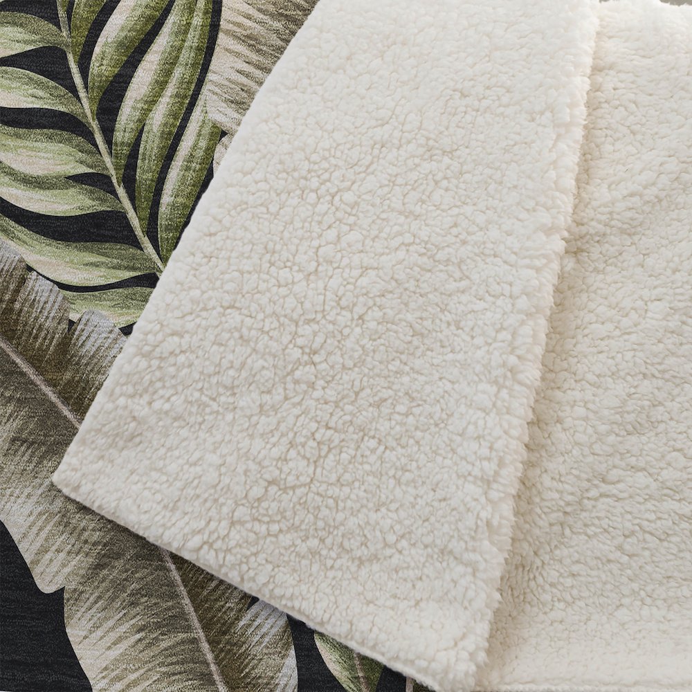 Premium Machine Washable ASB196 Midnight 50" x 70" Sherpa Throw Blanket. Picture 2