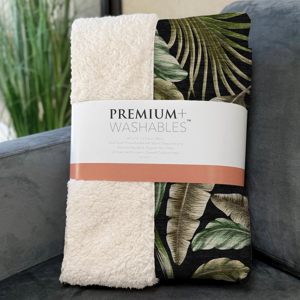 Premium Machine Washable ASB196 Midnight 50" x 70" Sherpa Throw Blanket. Picture 3